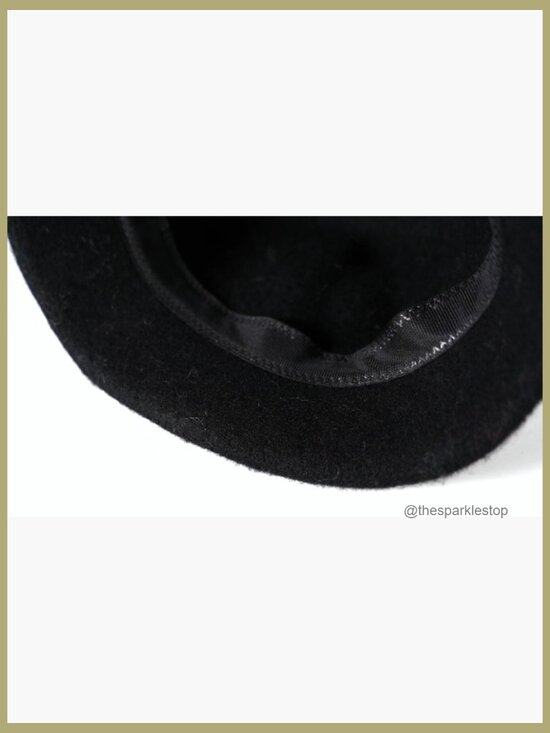 Faux Wool Felt Cloche Bucket Hat Adjustable Winter Warm Fedora main image 7